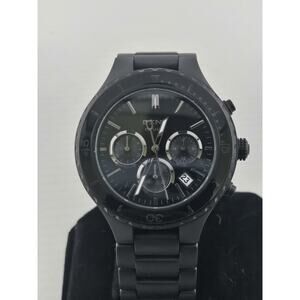 Men's Rare DKNY Ceramic Blackout Multifunction Quartz Watch New Battery Runs